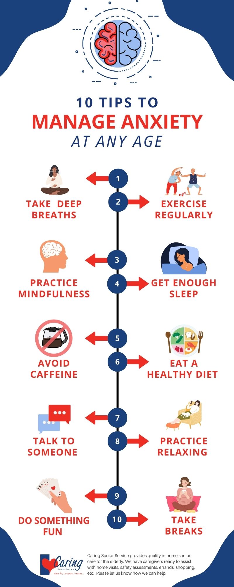10 conseils pour gérer l'anxiété Infographie
